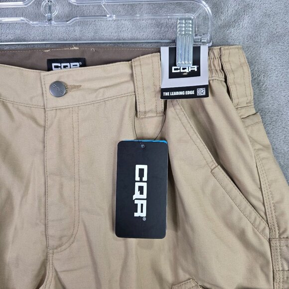 Mens CQR Brown Tactical Cargo Pants Durable Polyester Cotton Blend Size 34X32 - Picture 2 of 9